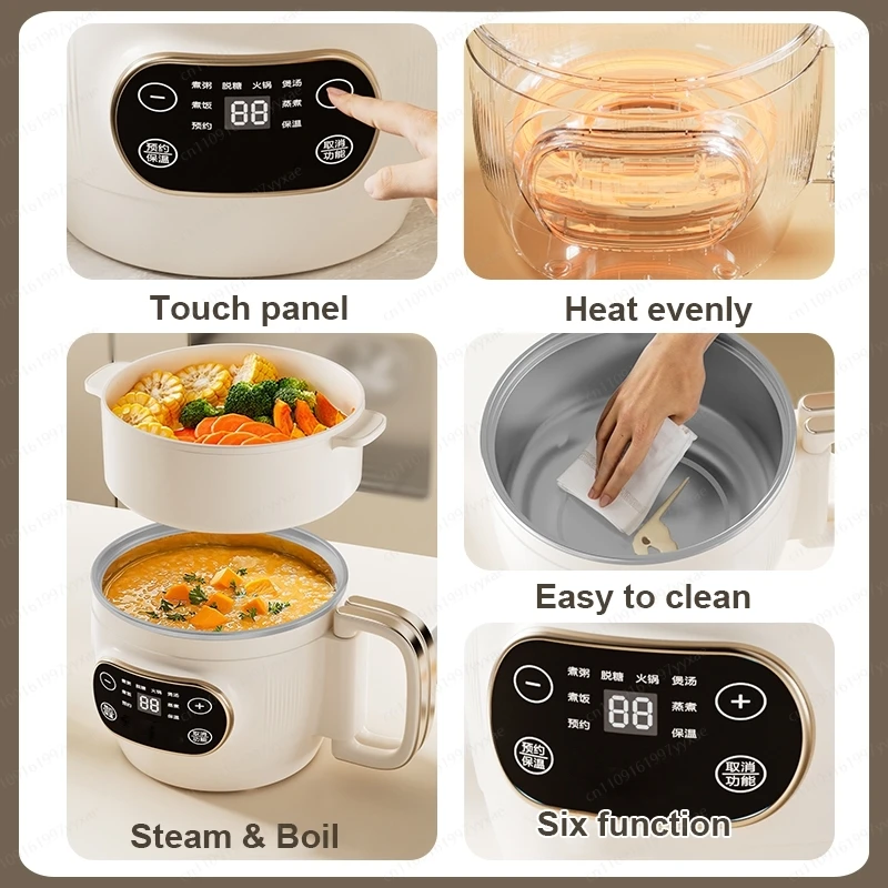 2L 110V Multi‑use Electric Pressure Cooker, Low Sugar Rice Cooking Hot Pot Function Mini Kitchen Appliance for Household view 4