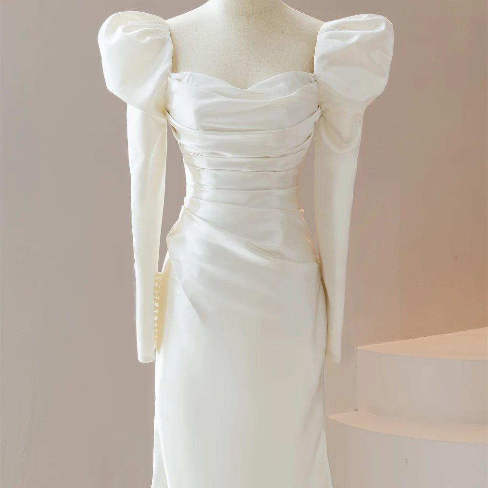 Jancember robe de mariée à manches longues perlée a-ligne robes de mariée pour les femmes 2025 luxe paillettes robe de mariée vestidos novias boda