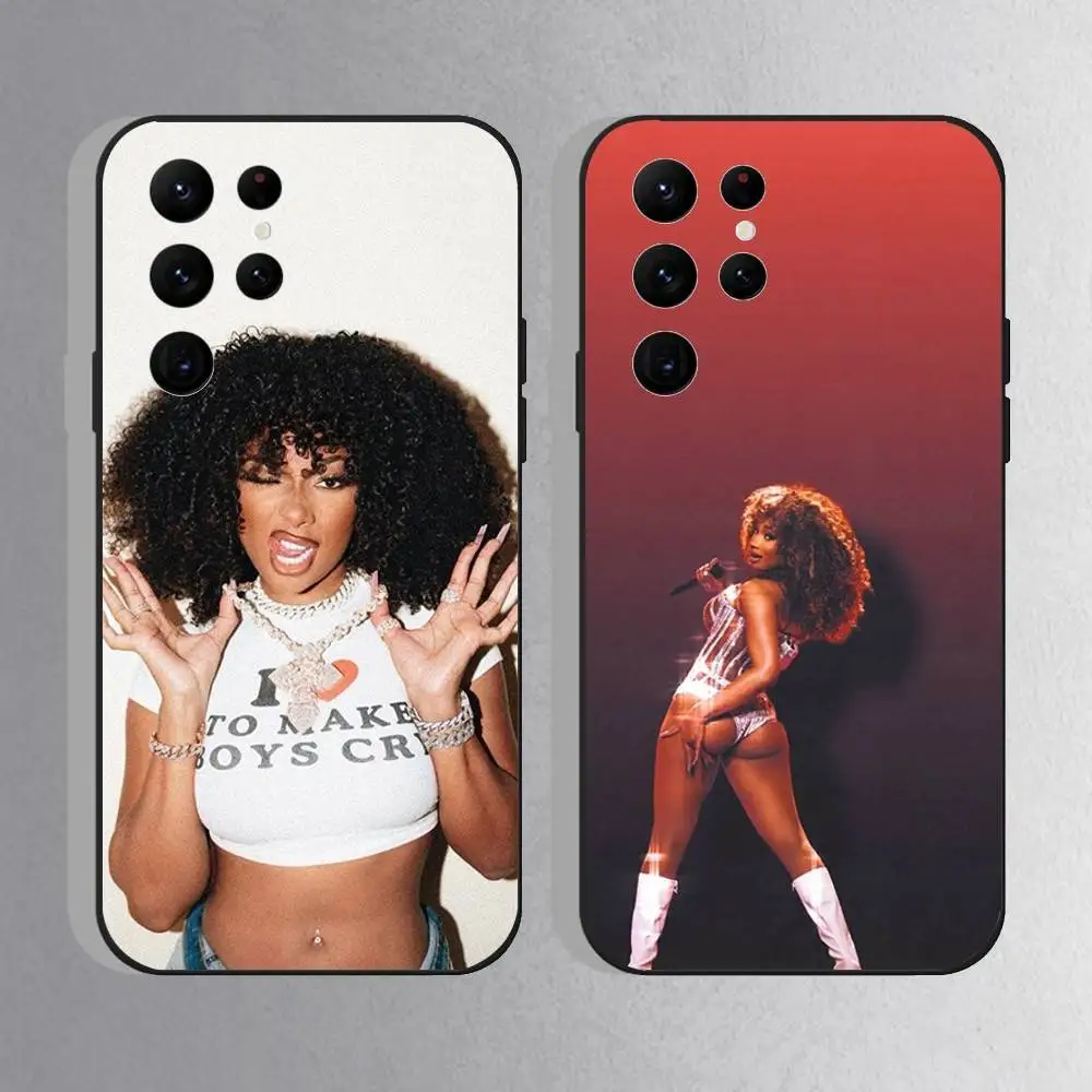 

Megan Thee Stallion Whenever Phone Case For Samsung S25,S24 Ultra,S20,S30 plus,S22 Plus,S23,Ultra 5G Silicone Black Shell