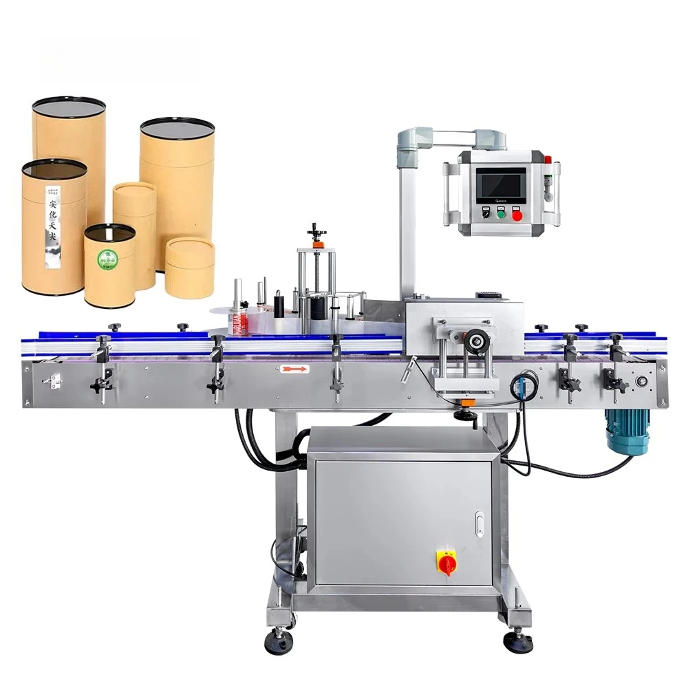 YIMUPACK YM515 Self-Adhesive Sticker Pasting Machine Cardboard Tube Automatic Round Bottle Labeling Machine Professional