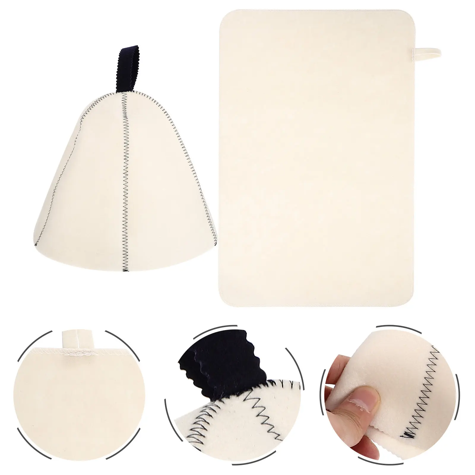 

1Set Felt Sauna Hat for Women Thickened Heat Insulation Bathing Cap Breathable Scalp Protection Shower Cap for Long Hair Curly