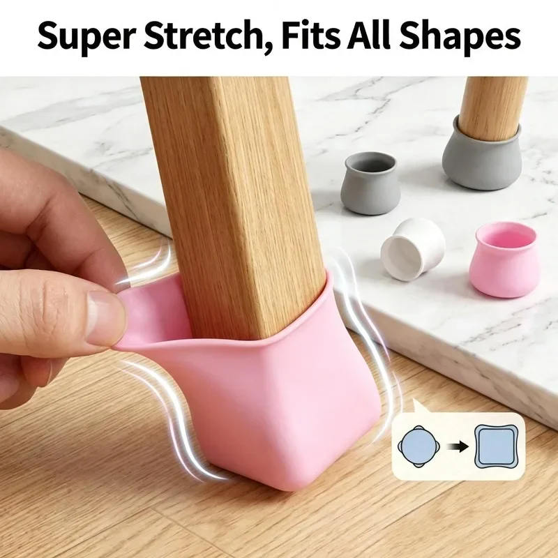 Silicone Furniture Legs Protection Cover Table Foot Pad Floor Protection for Chair Leg Floor Protection Anti-slip Table Legs Pad