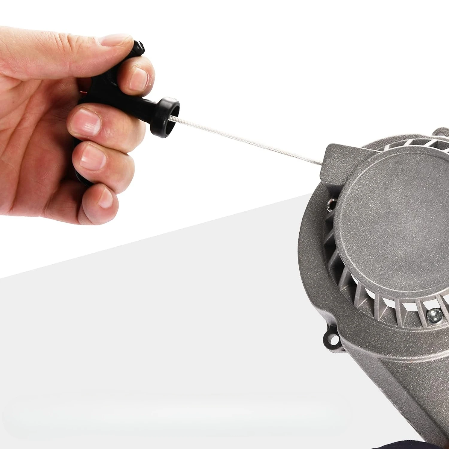 GOOFIT Alloy Pull Recoil Starter with Flywheel for 2 stroke 47cc 49cc Engine Pocket Dirt Bike Mini ATV Quad Wheeler Gray