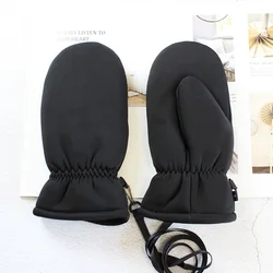 Winter warme Fingerhandschuhe Herren dicke Wollfutter Outdoor Skifahren wasserdichte und kältebeständige Damen-Motorrad-Reithandschuhe