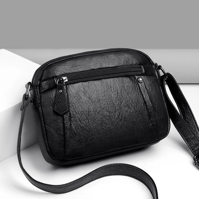 Soft Leather Crossbody Bags For Women 2023 Fashion Small Simple Shoulder Bag Handbag Female Purses Ladies Messenger Bags Sac