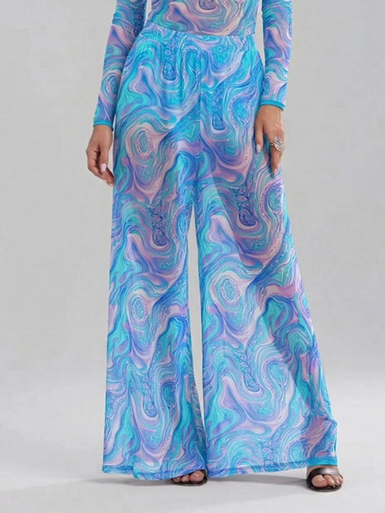 

Women Mesh Ruffle Trim Cover Up Pants Beach Cover Up Cover Ups For Swimwear Beach Ruffle Pants 2026 Summer Pants Купальник