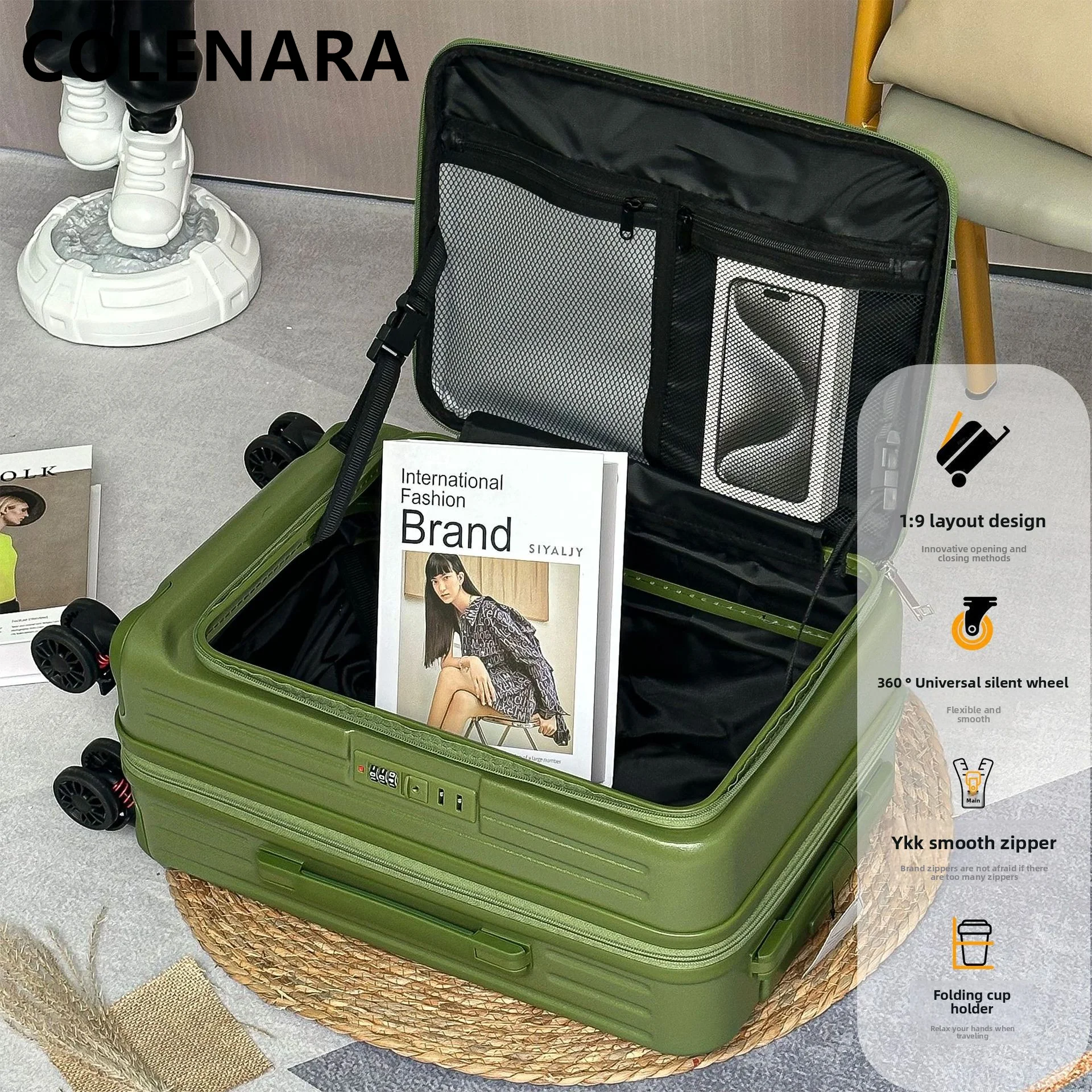 COLENARA Side Opening Luggage AB+PC Boarding Case 20