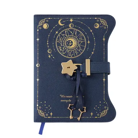 Business Gift with Love Lock Keys Diary Notebook 360 Pages PU Leather Notebook Cute B6 Size Notepad
