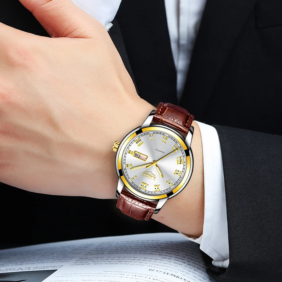 LIGE Watch Business Luxury Men Watches Waterproof Date Watch for Men Leather Man Quartz Wirstwatch Classic Vintage Design Watch