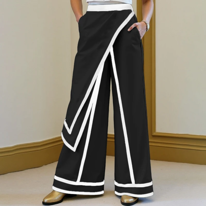 INCERUN Herren Unregelmäßige Hosen Patchwork Elastischer Bund Jogginghosen Weites Bein Streetwear Lose 2026 Mode Herren Lange Hosen – Detail 5