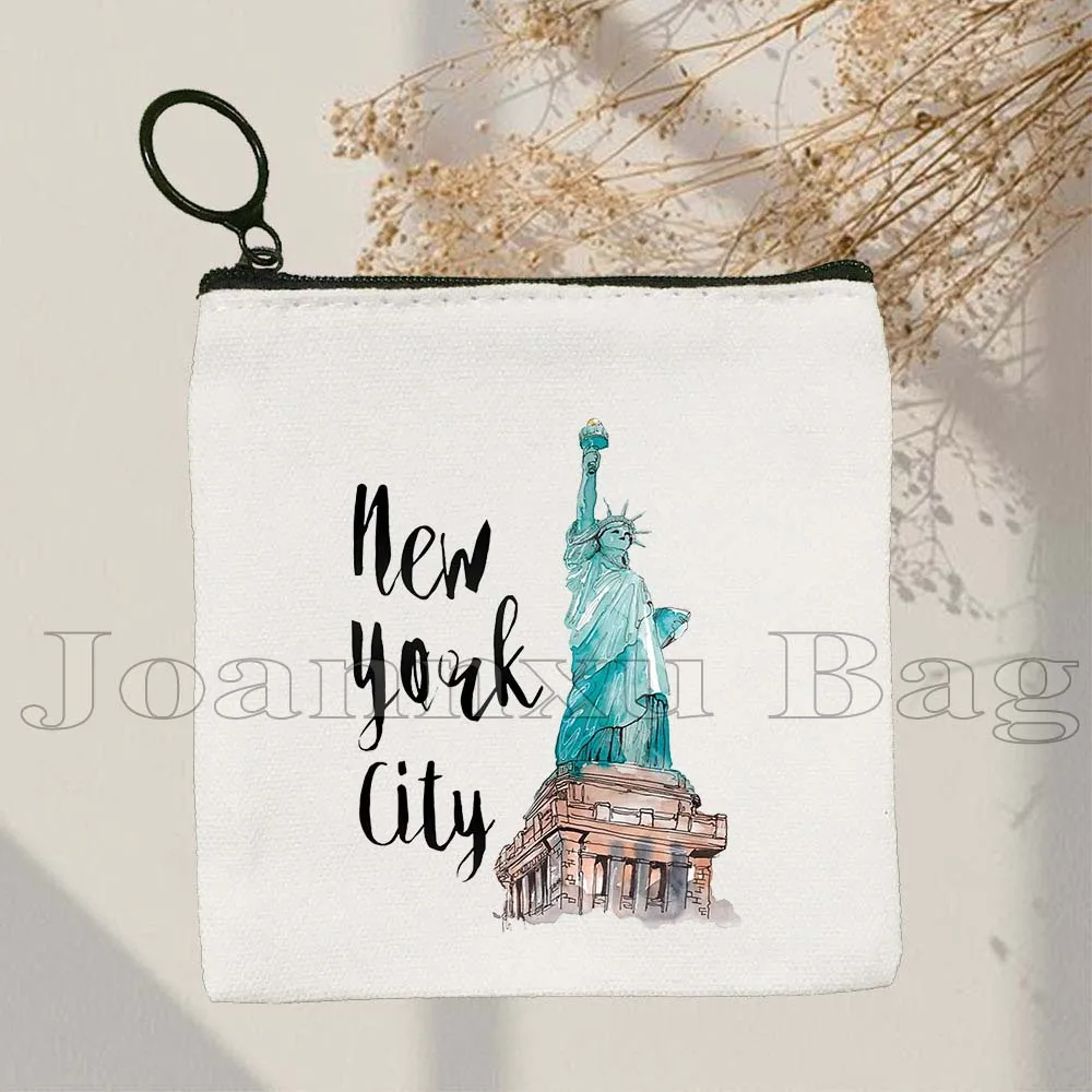 Seattle Miami Chicago Paris Milan New York Moscow Los Angeles Tajmahal San Francisco Netherlands Coin Purse Key Case Bag Wallet