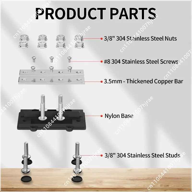 M10 3.5mm thick heavy duty high quality 12v busbar 250a busbar distribution terminal block with  cover 300 volts AC, 48 volts DC
