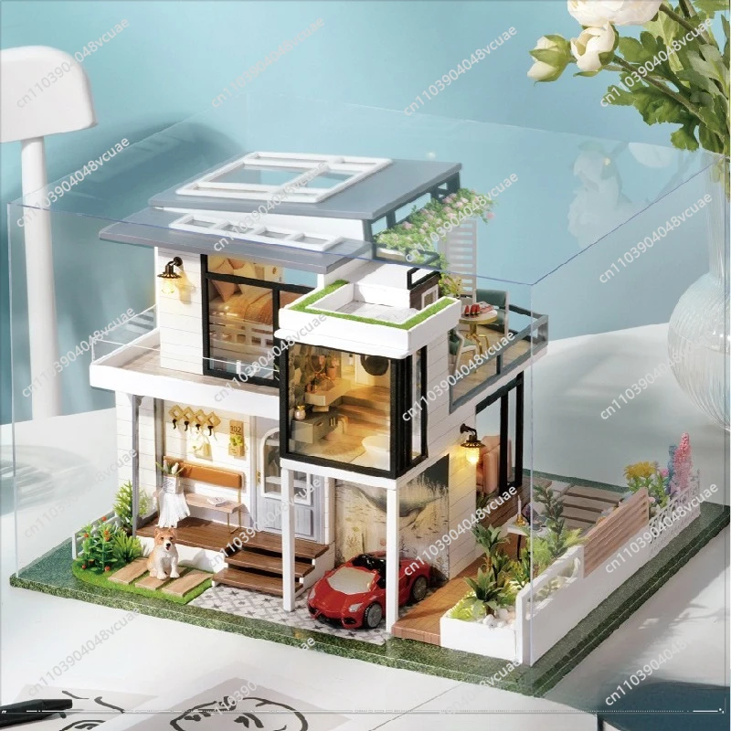 For Smart House DIY Cabin Xixi Xiaoju Ins Wind Villa Architectural Model Exquisite Creative Gifts for Girls
