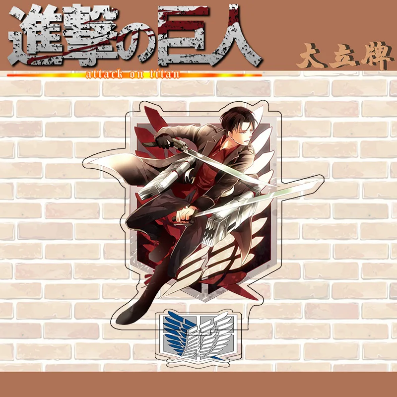 Attack On Titan Double Sided Acrylic Stand Model Plate Levi Eren Mikasa Figure Display Desk Ornaments Accessories Friends Gift view 3