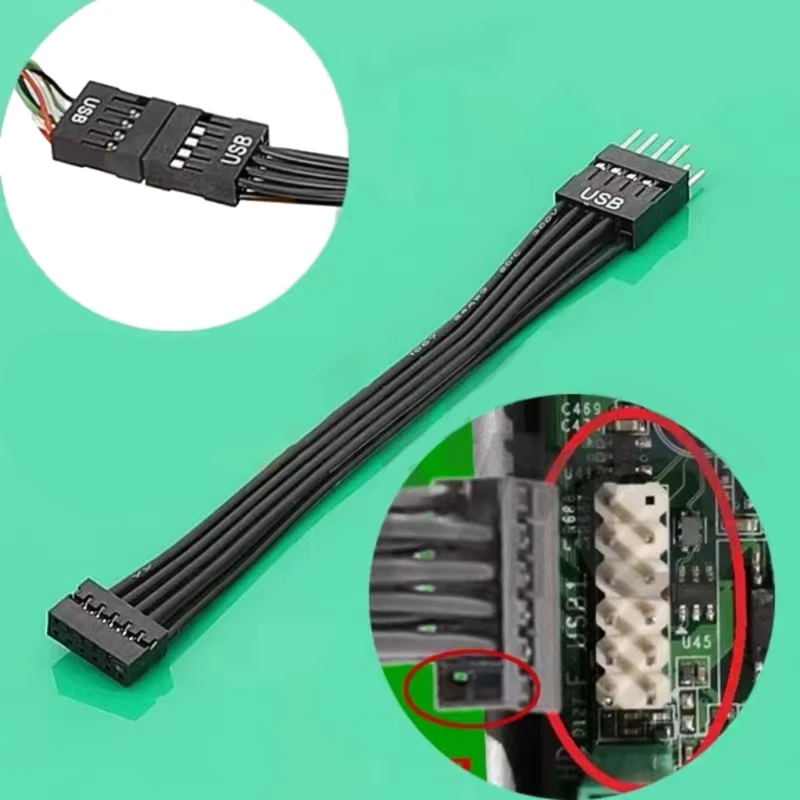 Mini USB Converter Cable USB 9Pin Mainboard to Case Chassis Connection Cable