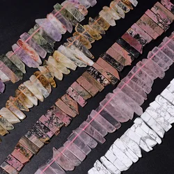 Natural Quartz Stone Point Beads Howlite Top Drilled Crystal Amethysts Flat Point Beads For Jewelry Making Stick Pendants