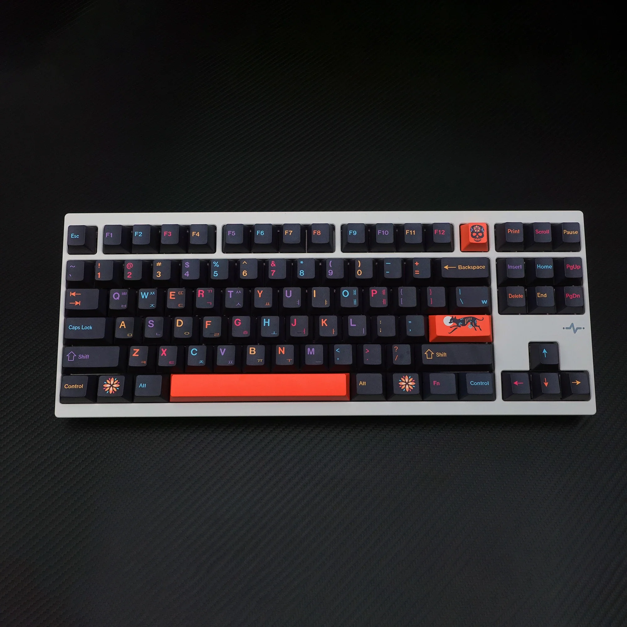 KBDiy 143 Keys PBT Korean Mictlan Keycap Cherry Profile Mechanical Gaming Keyboard Keycap for MX Switch Aula F87 F108 F99 Pro