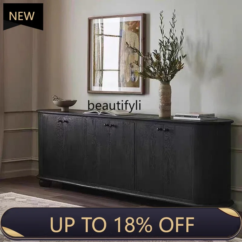 

P178 French Retro Solid Wood Living Room Wall-Mounted Storage Cabinet, Homestay Storage Cabinet, American Country Entryway Cabin