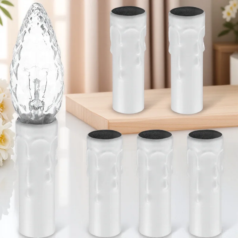 

6Pcs Crystal Chandelier Sleeves Realistic Appearance Chandelier Base Sleeve for Vintage Light Holder Tube