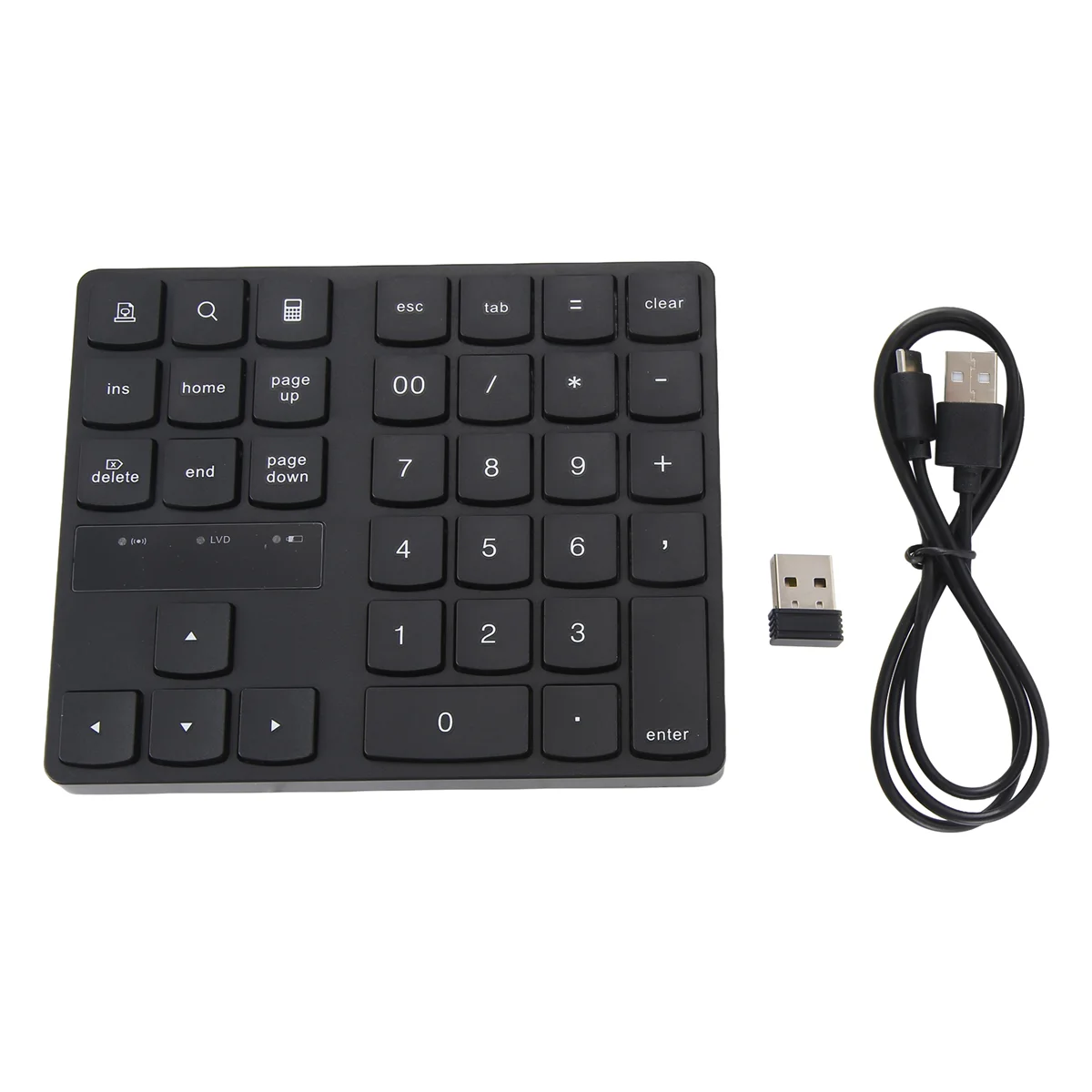 FZFZ 2.4G แป้นพิมพ์ตัวเลขไร้สาย, แป้นพิมพ์ตัวเลขแบบชาร์จไฟได้พร้อม 35 ปุ่มสําหรับพีซี/แล็ปท็อป//