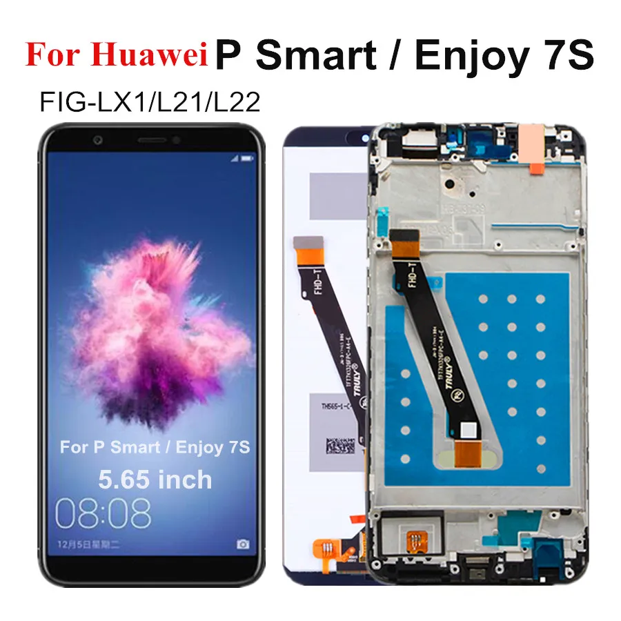 5.65  For Huawei P Smart 2018 LCD Display Touch Screen Digitizer Assembly Replacement For Huawei Enjoy 7S FIG-LX1/LA1/LX2 LCD