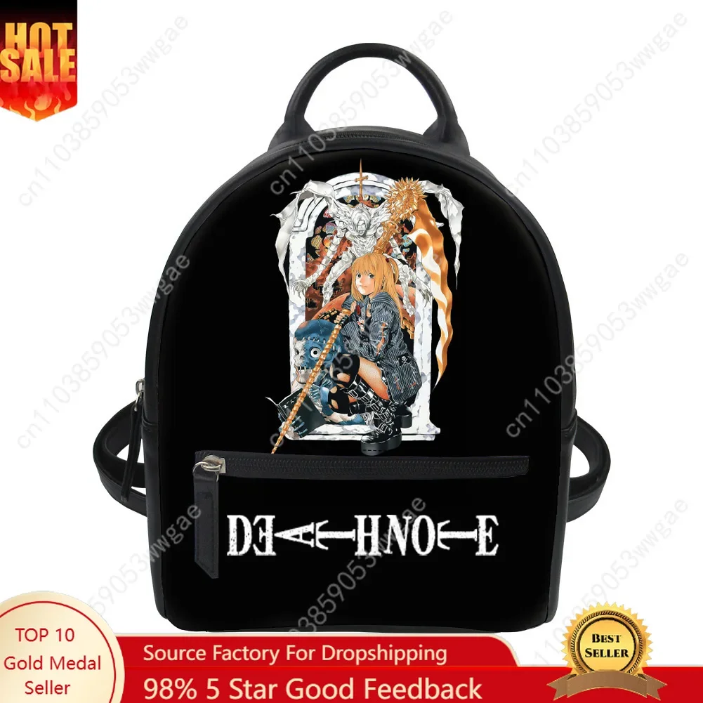 Death Note Anime Backpack Purse Women Schoolbag Customized Double Shoulder Bag High Quality Mini Daypack Leather Travel Bag Gift