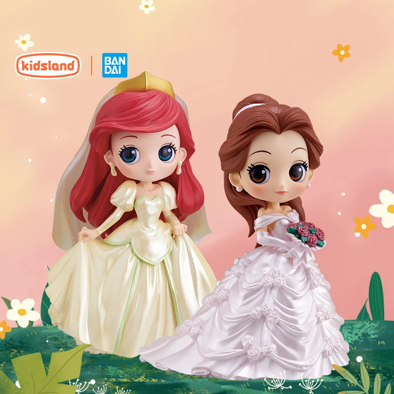 Bandai Handmade Disney Princess Wedding Dress Model, Cute Accessories, Dolls, Dopamine Girl Toys, Genuine Edition