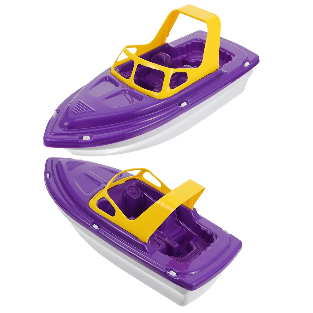 

2 Pcs Baby Toy Children's Beach Set Sailing Speedboat Bath Boats for Toddlers 1-3 Cartoon Yacht Toys 28X115CM Purple Water