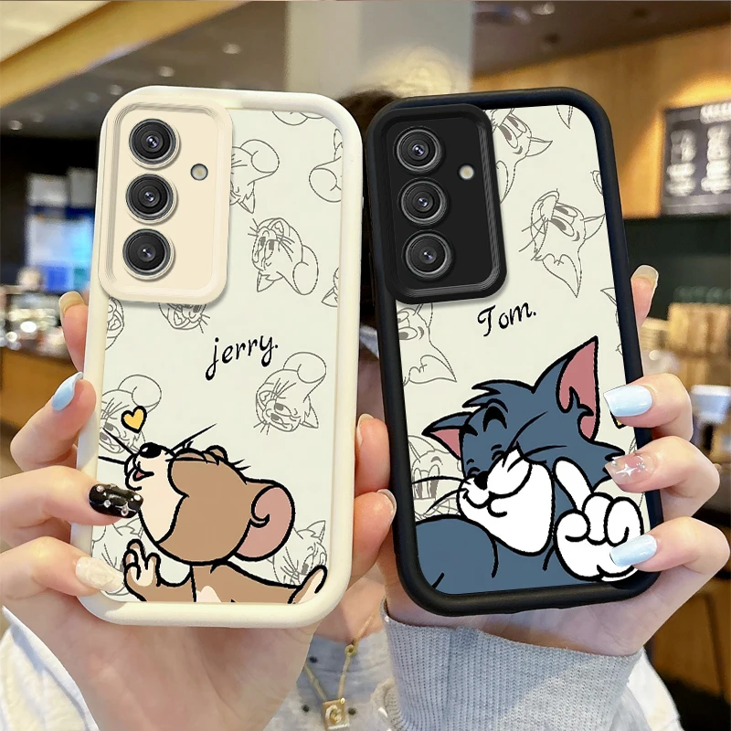 Tom And Jerry Cartoon Phone Soft Case For Samsung Galaxy S24 S23 S22 S21Ultra Plus S23 S21 S20 FE Case Silicone Shockproof Cover