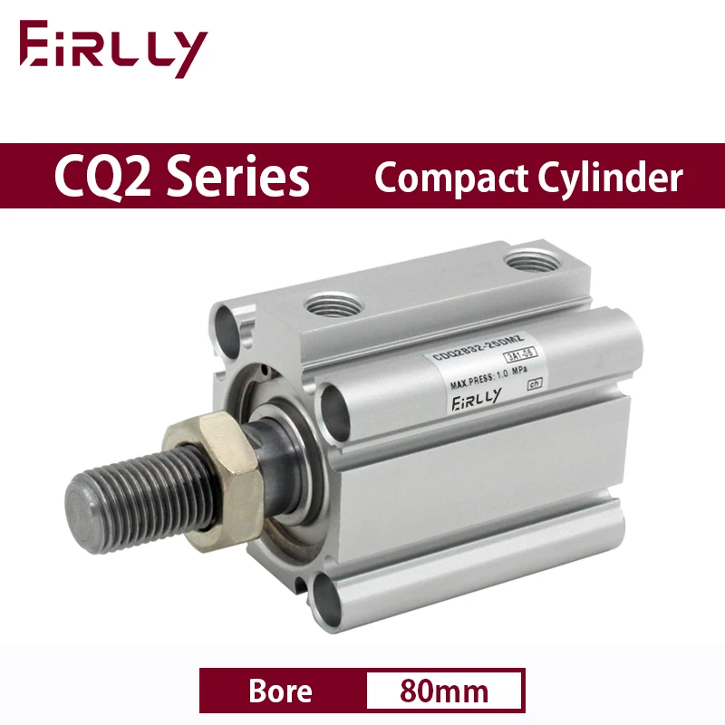 

CQ2B80 CDQ2B80 Compact Cylinder Standard Type Double Acting single Rod Bore 80mm stroke 5-100mm Male Thread