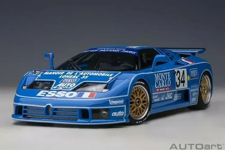 AUTOART 1/18 For Bugatti EB110 24HR Le Mans racing Car #34 1994 Metal Diecast model Car Kids Toys Girls Toys Hobby Collection