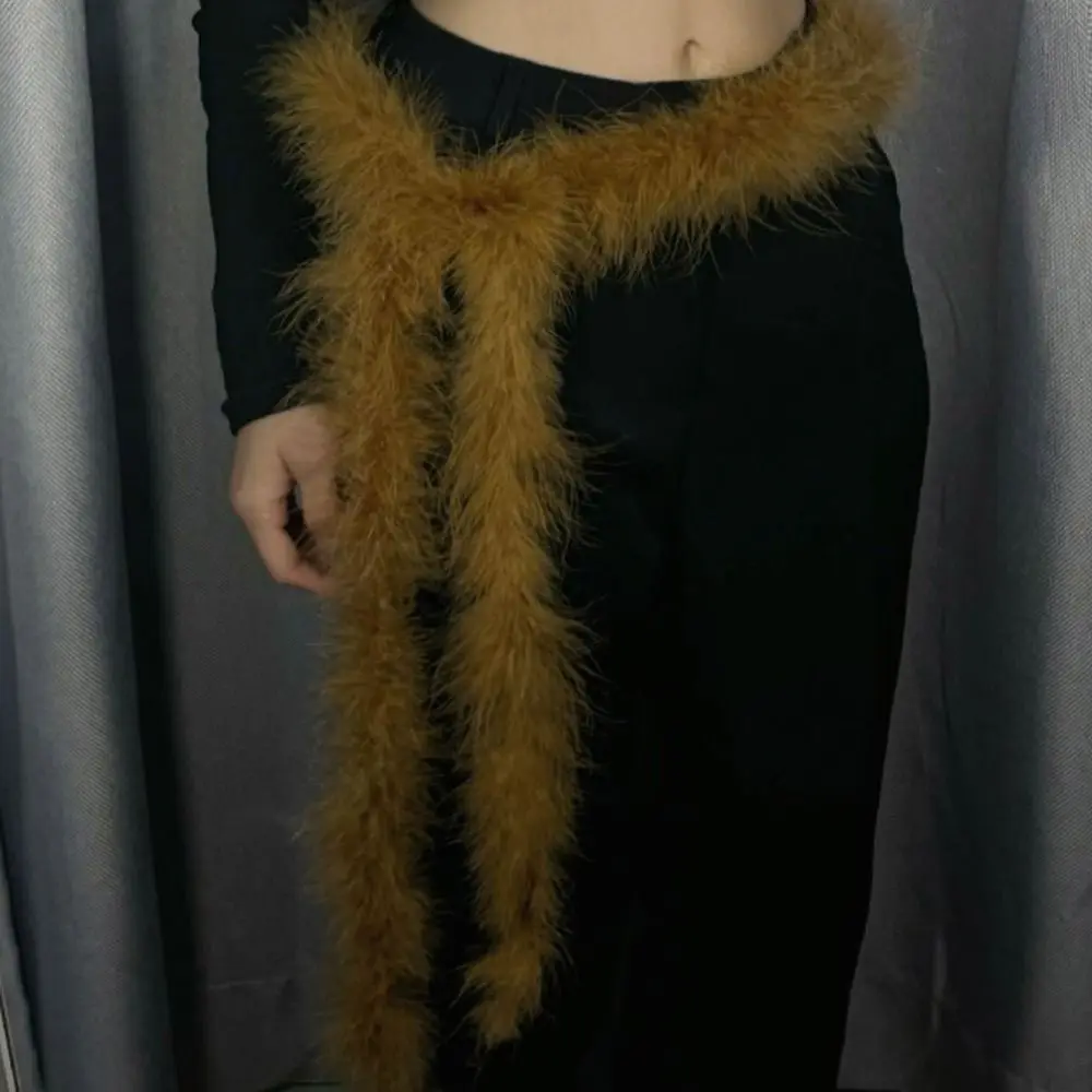 Jeans Pants Decor Super Soft Punk Fur Belt Fluffy Y2K Plush Waist Chain Warm Street Dance Accessory Waistband