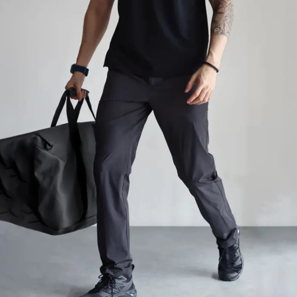 Mens Trousers Business Commuting Casual Sports Pants Spring Autumn Mature Style Simple All-Match Straight Pants Men'S Clothing