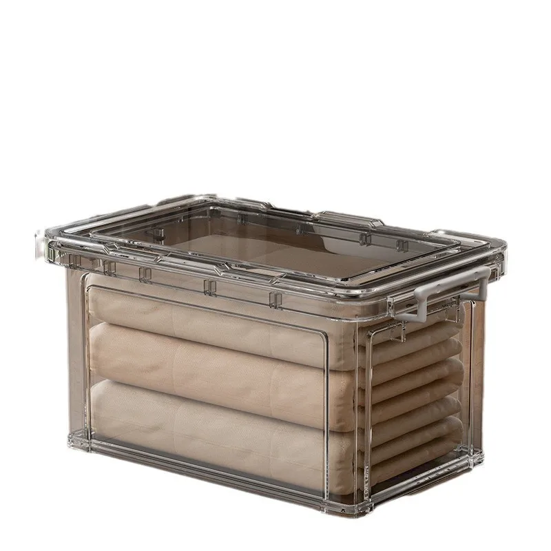 

Large Capacity Transparent Plastic Storage Box for Household Wardrobe Simple Modern Organizer for Clothing Toys Snacks