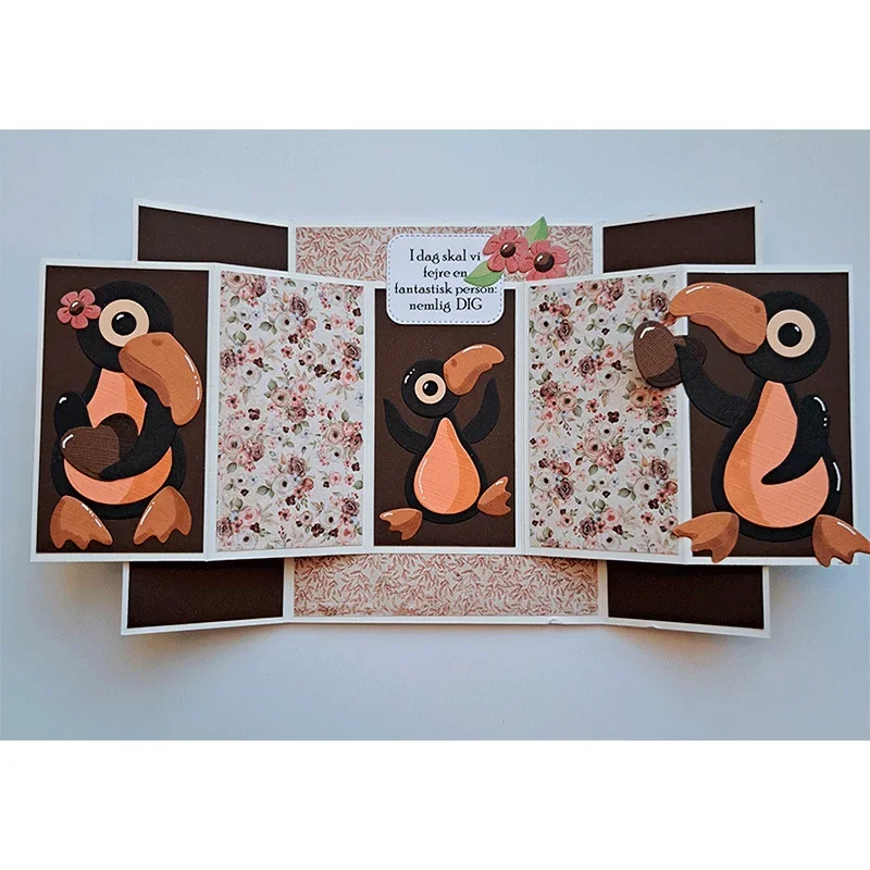 مربع الطوقان الطيور رسالة في زجاجة الحب إطارات المعادن قطع يموت سجل القصاصات Stencil النقش قالب DIY بها بنفسك بطاقات المعايدة #2