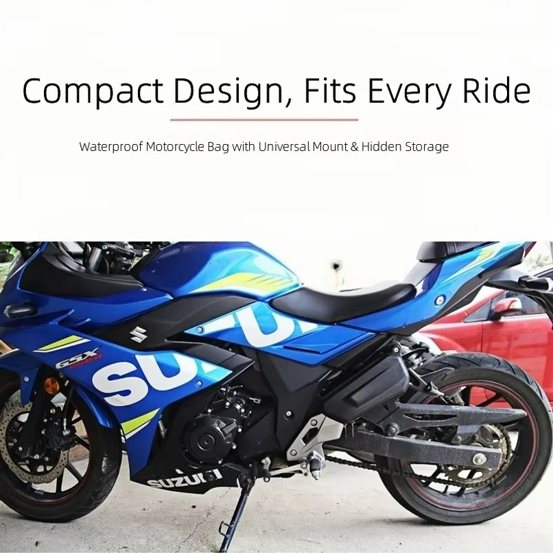 Large Capacity Motorcycle Side Bag - Universal No Logo Saddlebag, Waterproof Multifunctional Storage Pouch