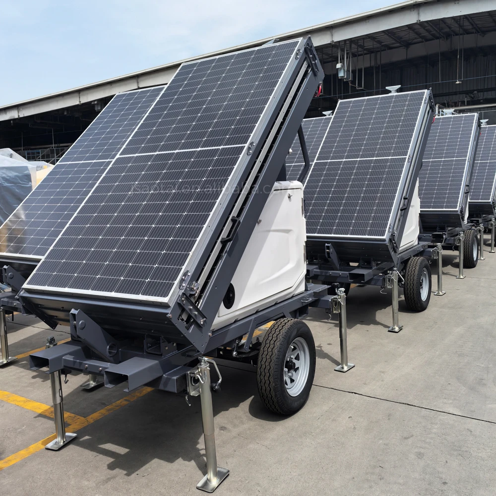 Atlas Copco Mobile Solar LED Light Tower HiLight MS 4 Outdoor Dust Water Resistant PortableSolar Light Tower