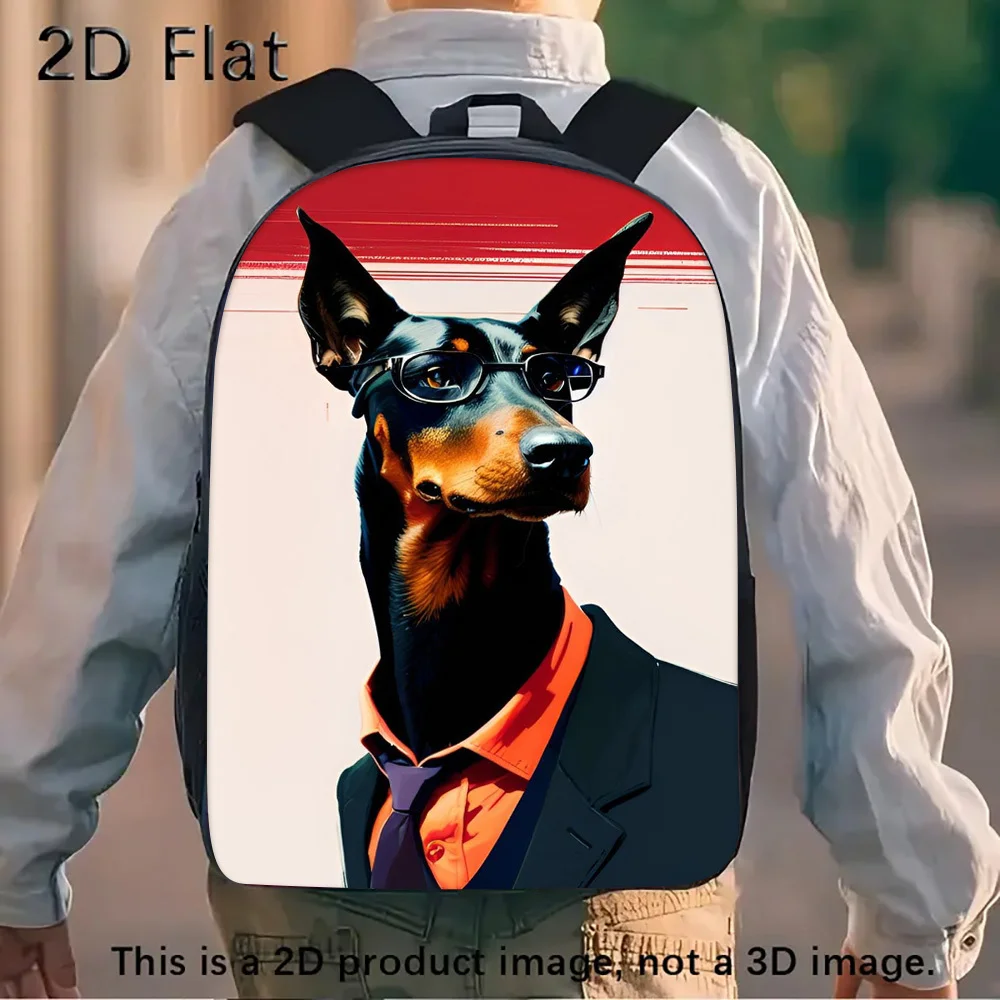 

Winter Valentine's Day Easter 1 Doberman Laptop Bag and Backpack Fashion Design Backpack, Large Capacity School Bag