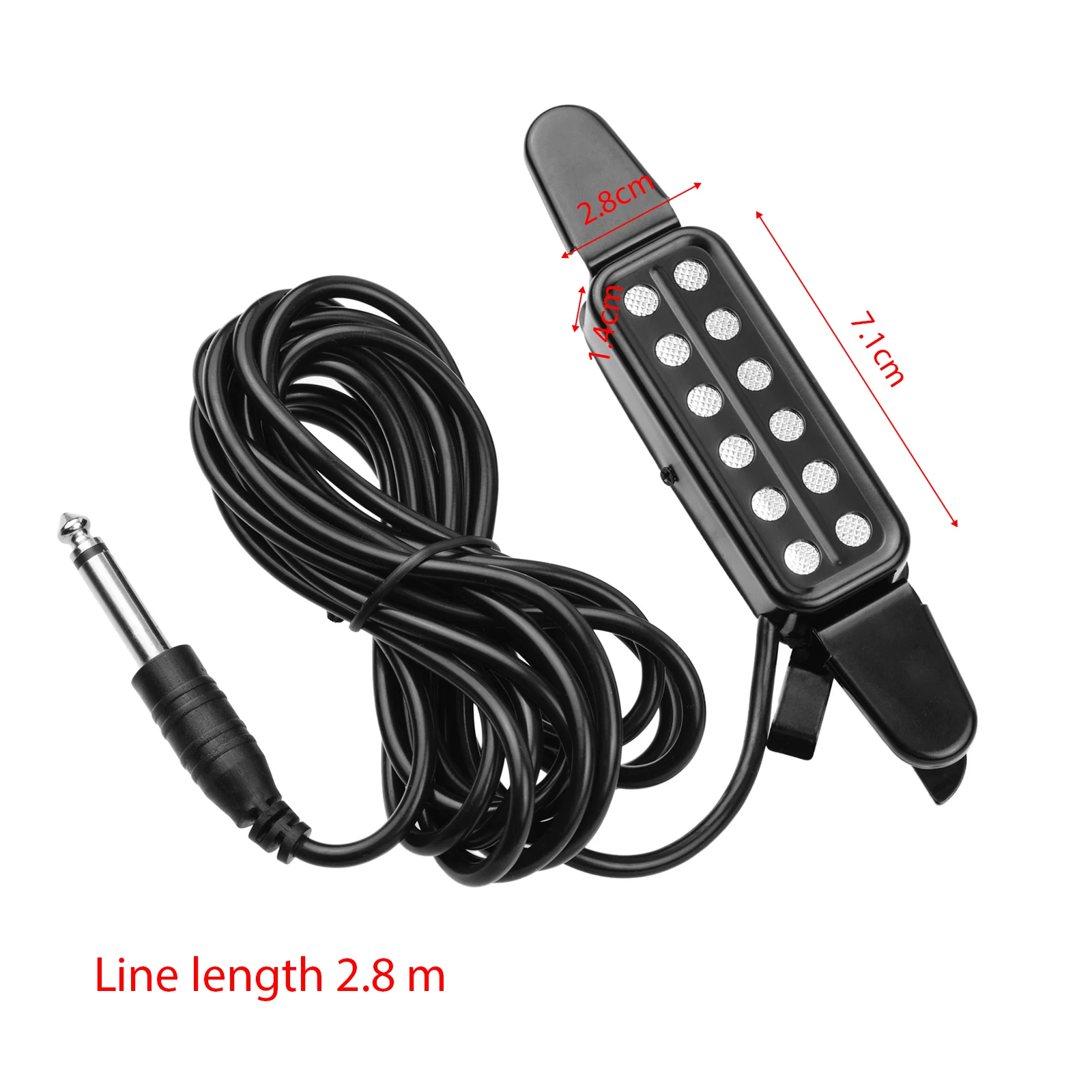 مشبك لاقط الجيتار الصوتي على محول الجيتار أداة التقاط مع موصل 1/4 بوصة محول كابل 2.9 متر #6