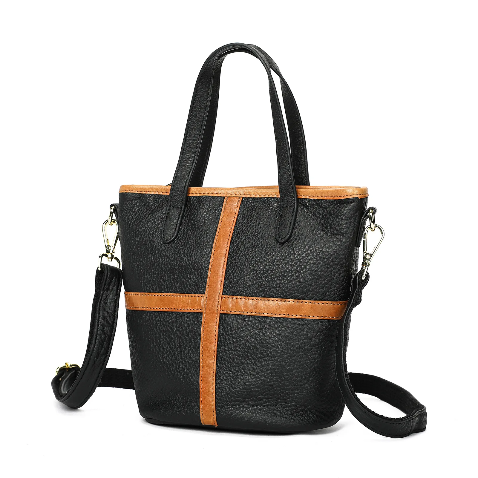 

Luxury Leather Texture Shoulder Bag, Fashion Commuter Bucket Bag with Niche-Design, Handheld & Shoulder Bag