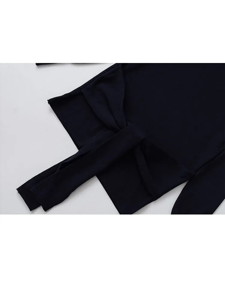 HH Women Autumn Fashion Versatile Crew Neck Long Sleeve Slim Knitted Top Female Temperament Bow Decorative Pullover Sweater