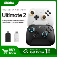 8BitDo Ultimate 2 Bluetooth Game Controller, Gamepad with TMR Joysticks & Hall Effect Triggers for Nintendo Switch 2,PC,Windows