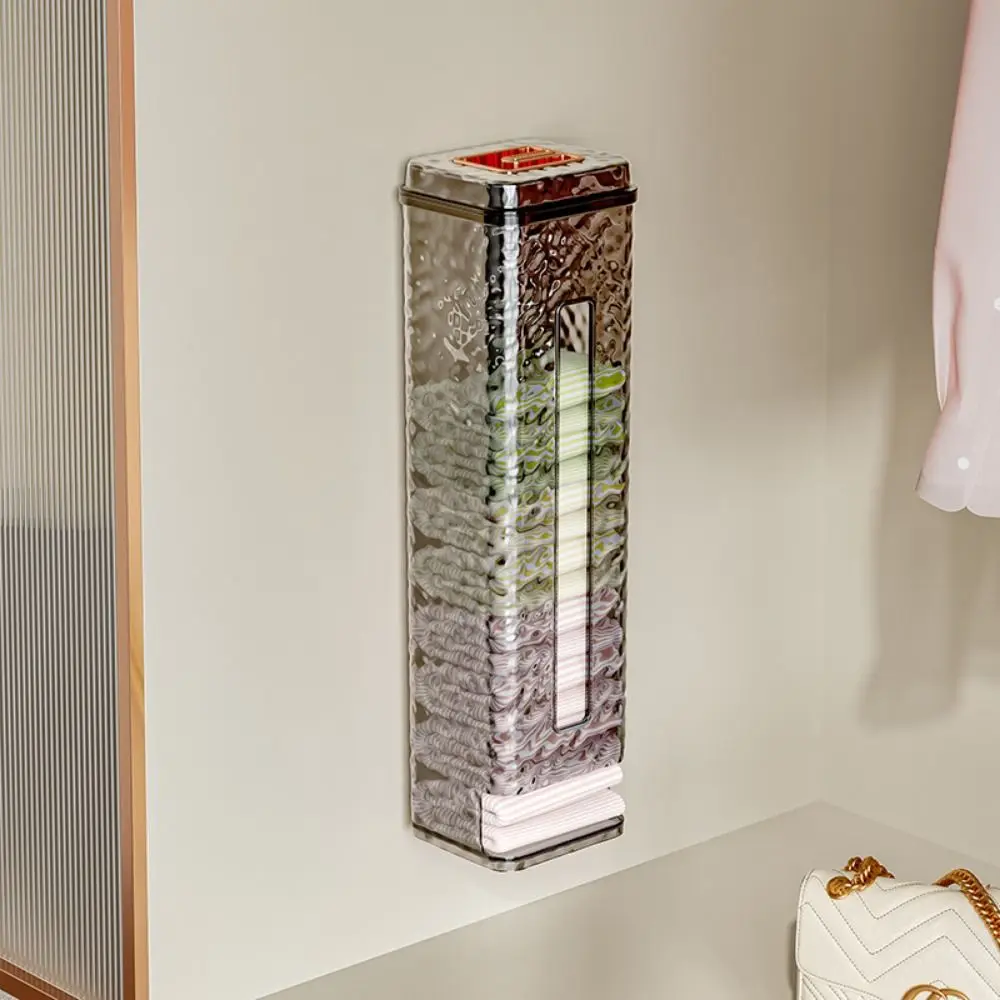 

Plastic Underwear Storage Box Punch-Free Self Adhesive Socks Panties Storage Box Wall-Mounted Dustproof Underwear Organizer
