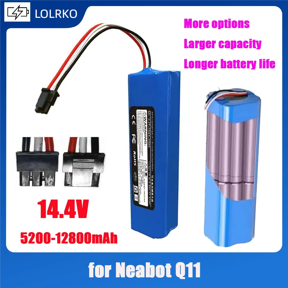 

2025 New 14.4V 12800mAh Original Rechargeable Li-ion Battery for Neabot Robotic Vacuum Cleaner Q11 Replace Accessories