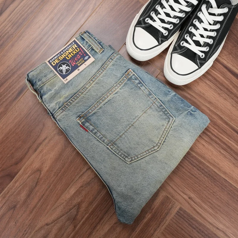 

Autumn new classic retro men's jeans, slim straight pants, high-end trendy brand, popular versatile men's clothing