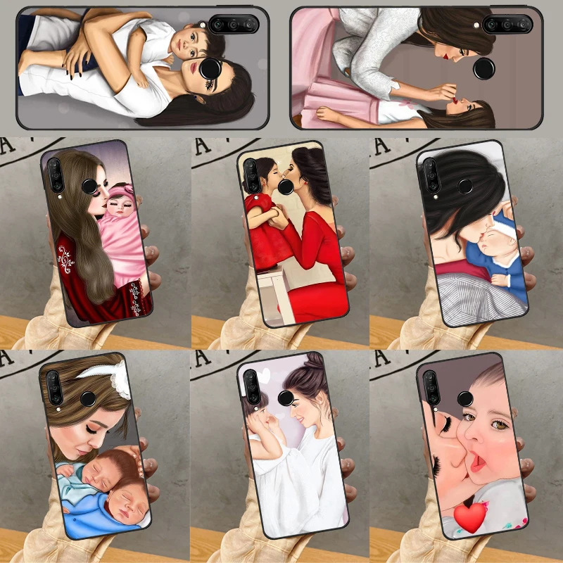 Baby Mother Brown Girl Family For Huawei Nova 10 9 SE 5T 12s 12i 11i Y91 Y90 Y60 Y70 Y72 Y61 P60 Pro P40 P30 Lite Case