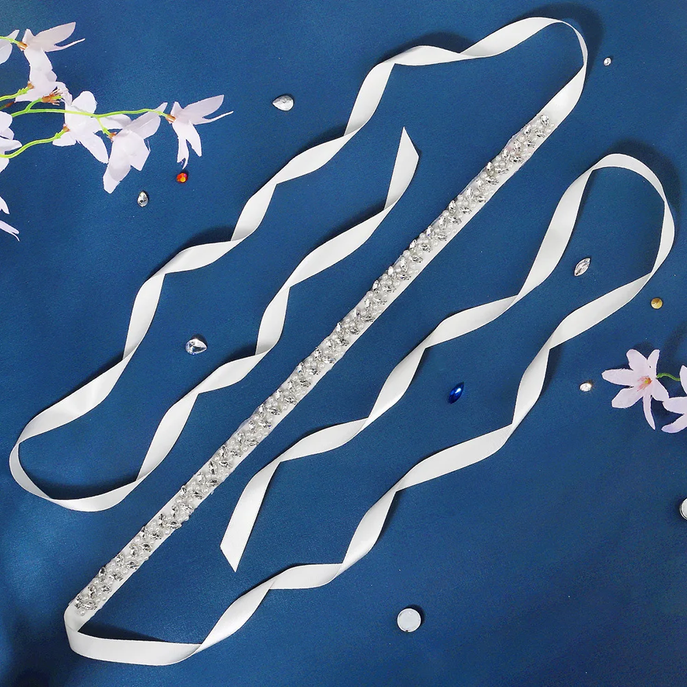Handmade Rhinestone Flower Belts for Women Accessories Party Prom Bridal Wedding Dress Belt Strass Bride Sash Bridesmaid Gift image 2