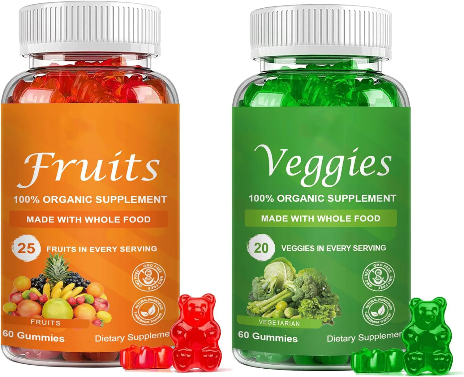 2 Bottles Fruit And Vegetable Capsules Vitamin Supplements Vegetarianism Help Boost Immunity Improve Gastrointestinal Function