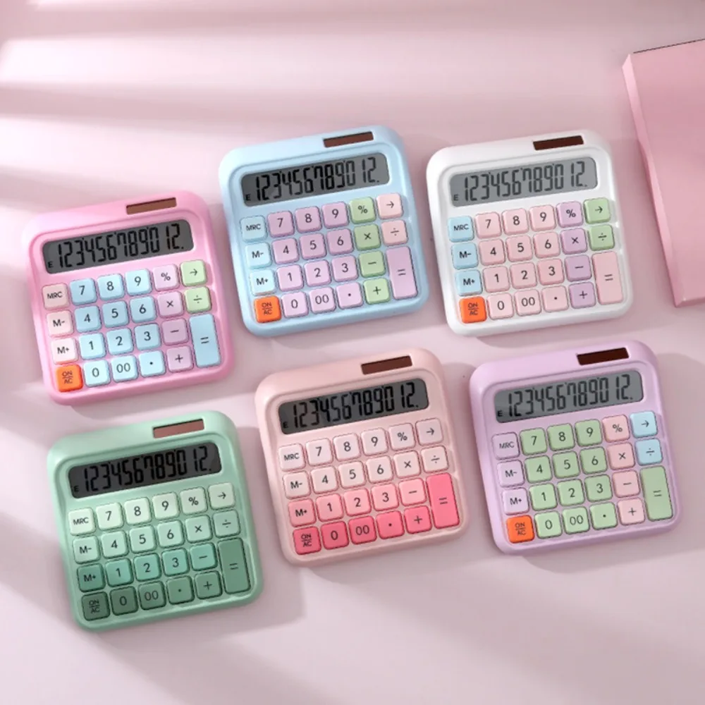 Multifunction Desktop Calculator LCD Display Candy Color Math Calculator Desk Accessories School Office Supplies