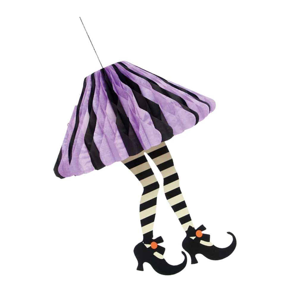 

Halloween Hanging nament Paper Decor Pendant Skirt High Heels Honeycomb Design Lightweight Swing Thriller School